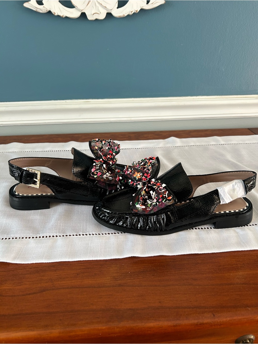 NWT Betsey Johnson Women’s Breyer Beaded Slingback Loafers